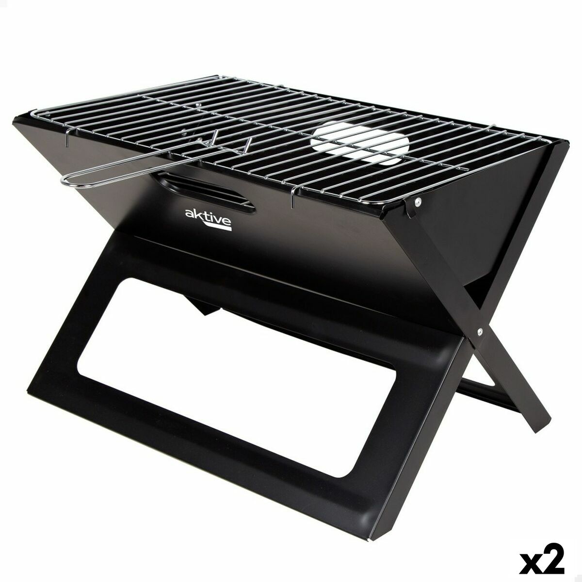 4899888610014 - Grill Tragbarer Schwarz Stahl Eisen 45 x 30 x 29 cm