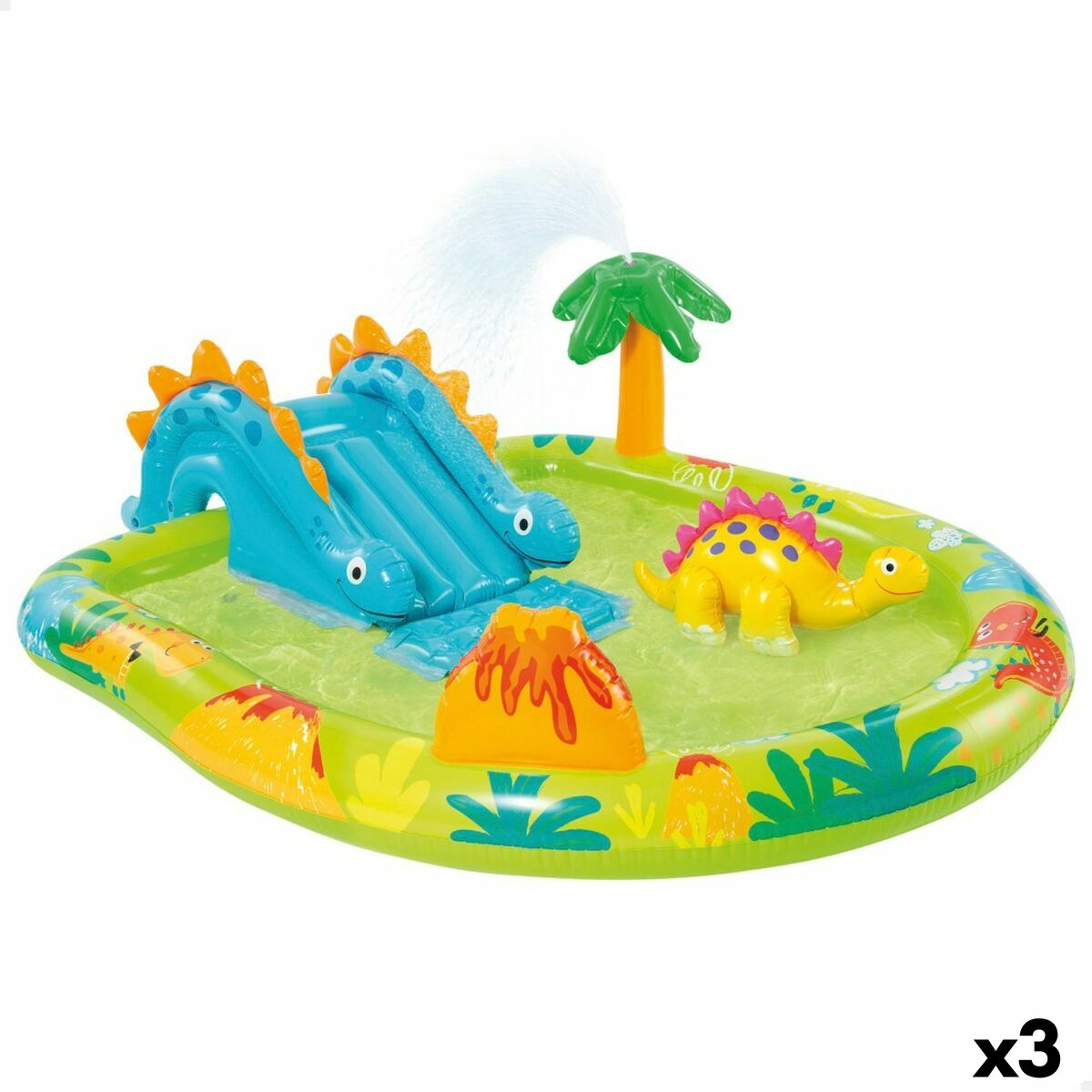 4899888610991 - Aufblasbares Planschbecken für Kinder Spielplatz Dinosaurier 191 x 58 x 152 cm (3 Stück)