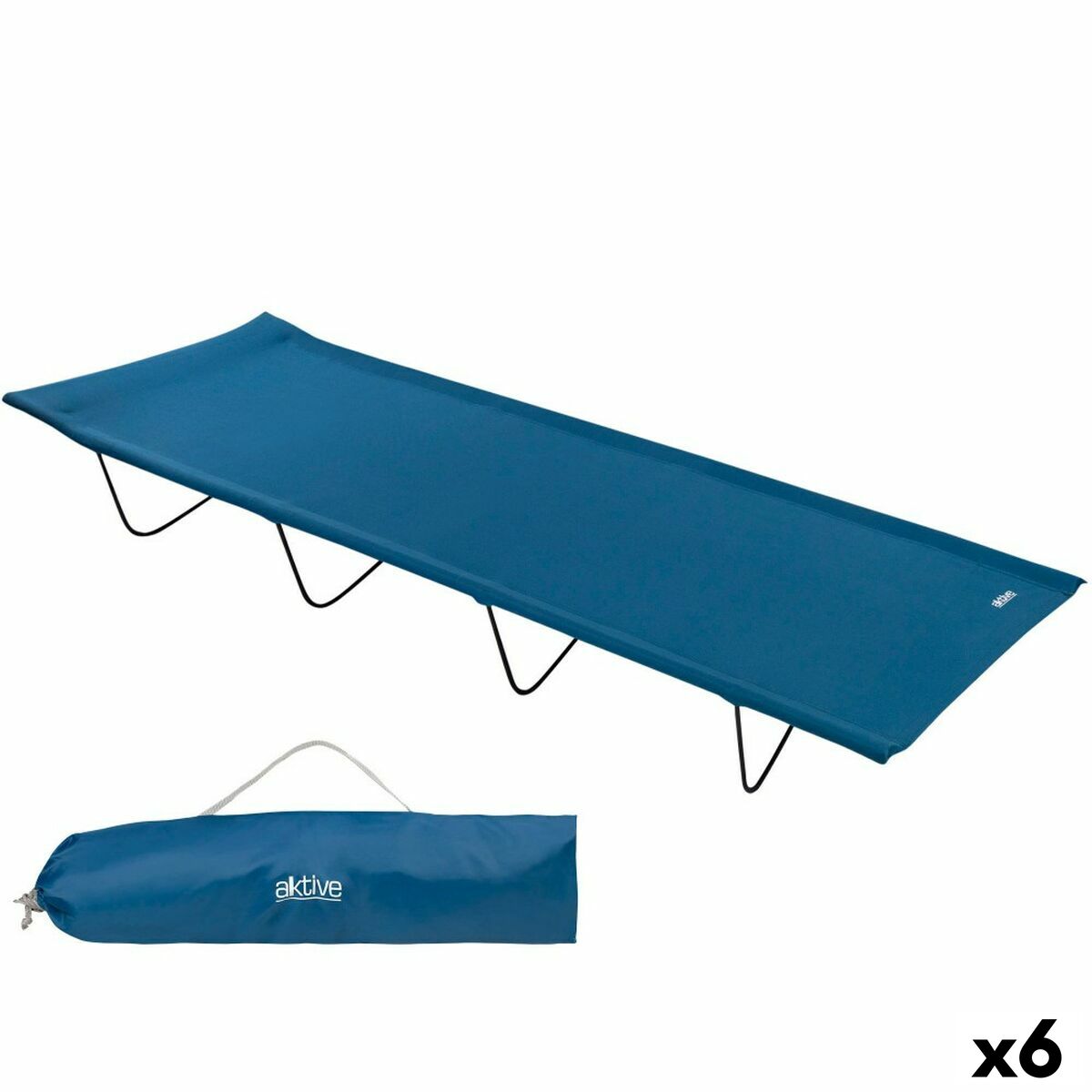 4899888612575 - Sonnenliege Blau Klappbar 180 x 18 x 60 cm (6 Stück)