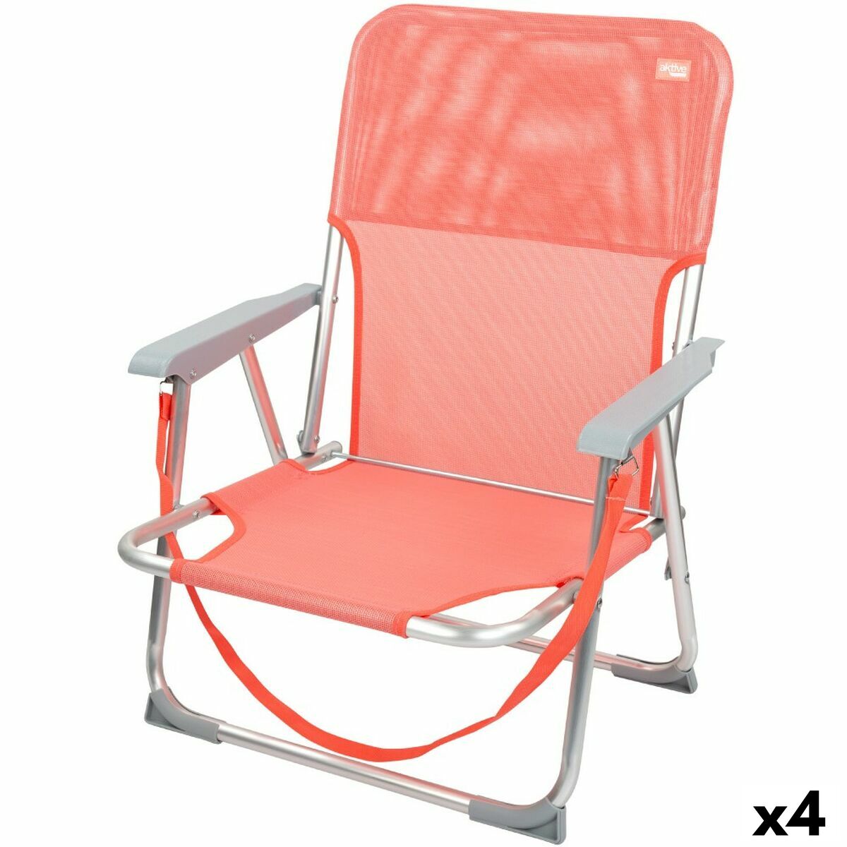 4899888612971 - Gepolsterte Campingstuhl Flamingo Koralle 44 x 72 x 35 cm (4 Stück)