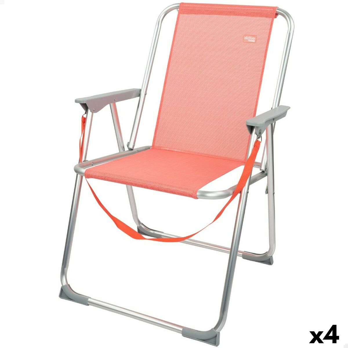 4899888612988 - Gepolsterte Campingstuhl Flamingo Koralle 44 x 76 x 45 cm (4 Stück)