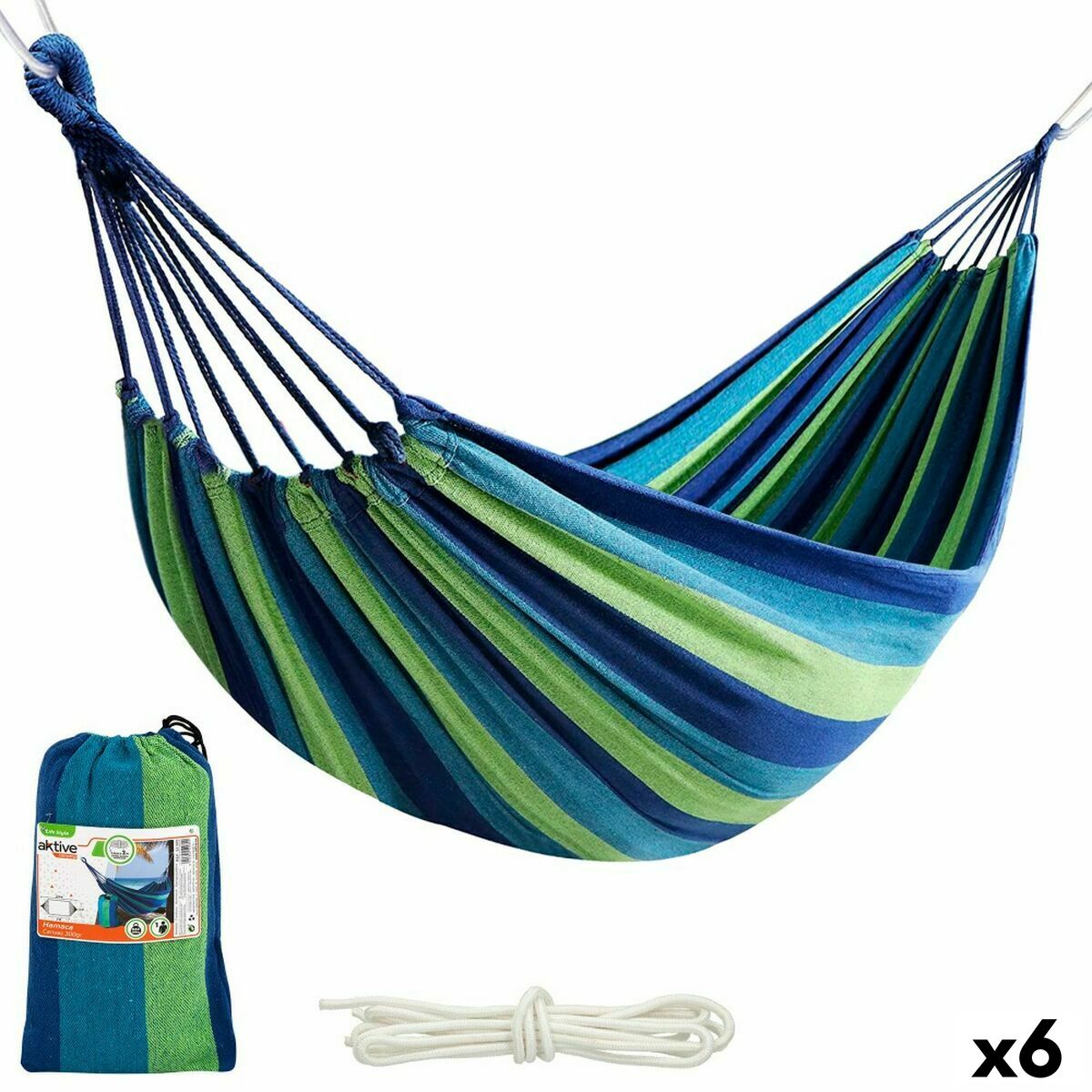 4899888614067 - Hängematte Blau 200 x 04 x 100 cm (6 Stück)