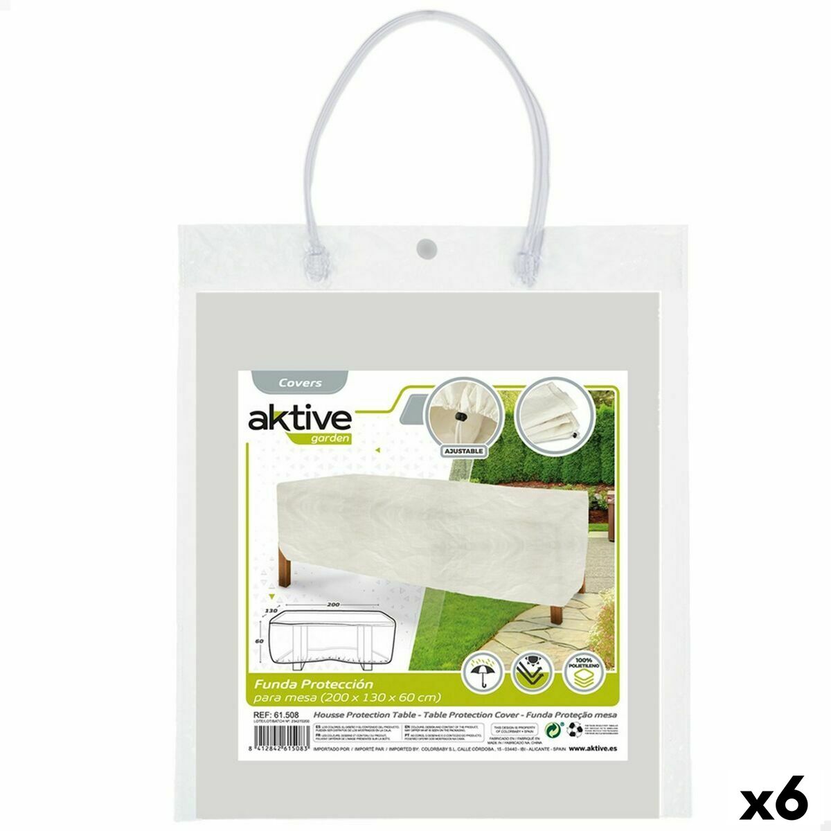 4899888614579 - Schutzhülle für Tische Polyethylen 200 x 60 x 130 cm (6 Stück)