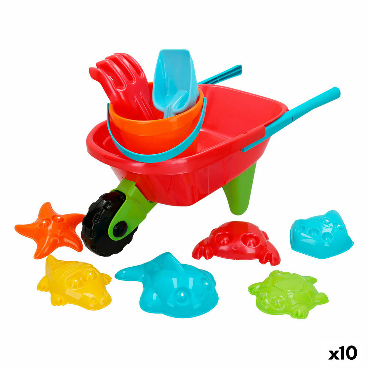 4899888615569 - Strandspielzeuge-Set Wagen Polypropylen (10 Stück)