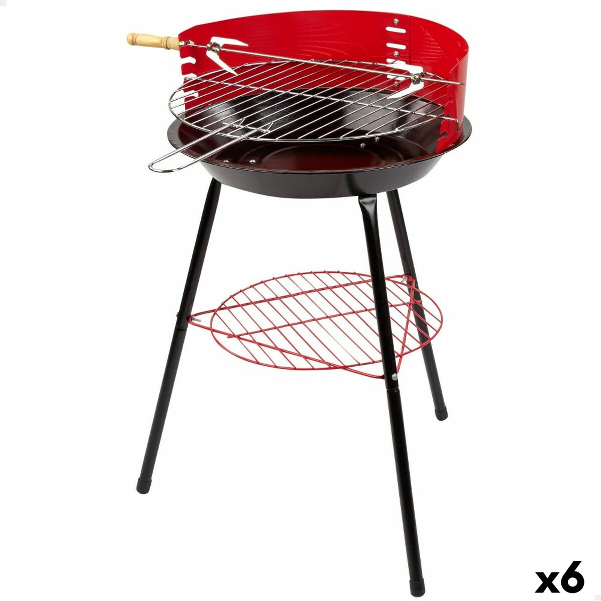 4899888615910 - Grill Tragbarer Holzkohlegrill Ø 38 cm 37 x 61 x 45 cm (6 Einheiten) Rot