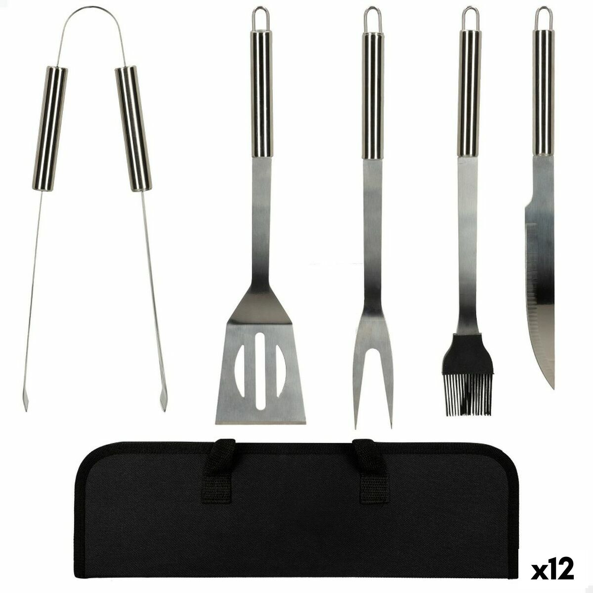 4899888615934 - Grillbesteck Silikon Edelstahl 12 Einheiten 75 x 35 x 19 cm (5 Stück)