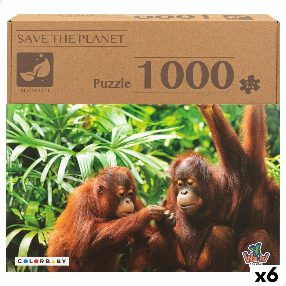 4899888616184 - Puzzle Orangutan 6 Stück 68 x 50 x 01 cm