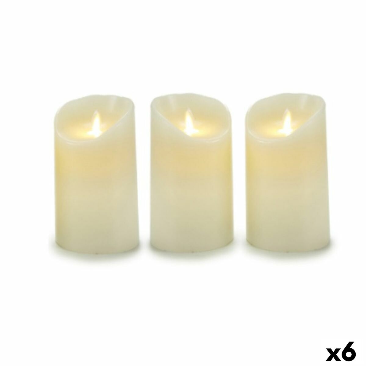 4899888616320 - Kerzen-Set Oszillierend LED Creme 8 x 13 x 8 cm (6 Stück)