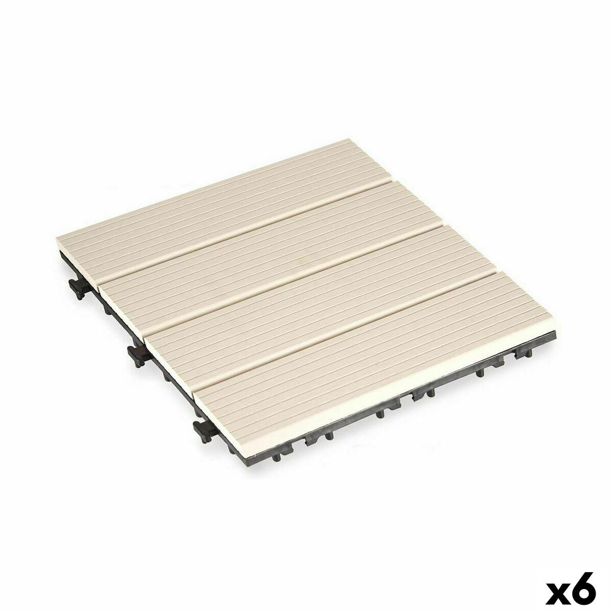 4899888618317 - Ineinander greifende Bodenfliesen SM-4P-AWH SM-4P-AWH Beige Holz Polyethylen-Verbundwerkstoff 30 x 26 x 30 cm (6 Einheiten)