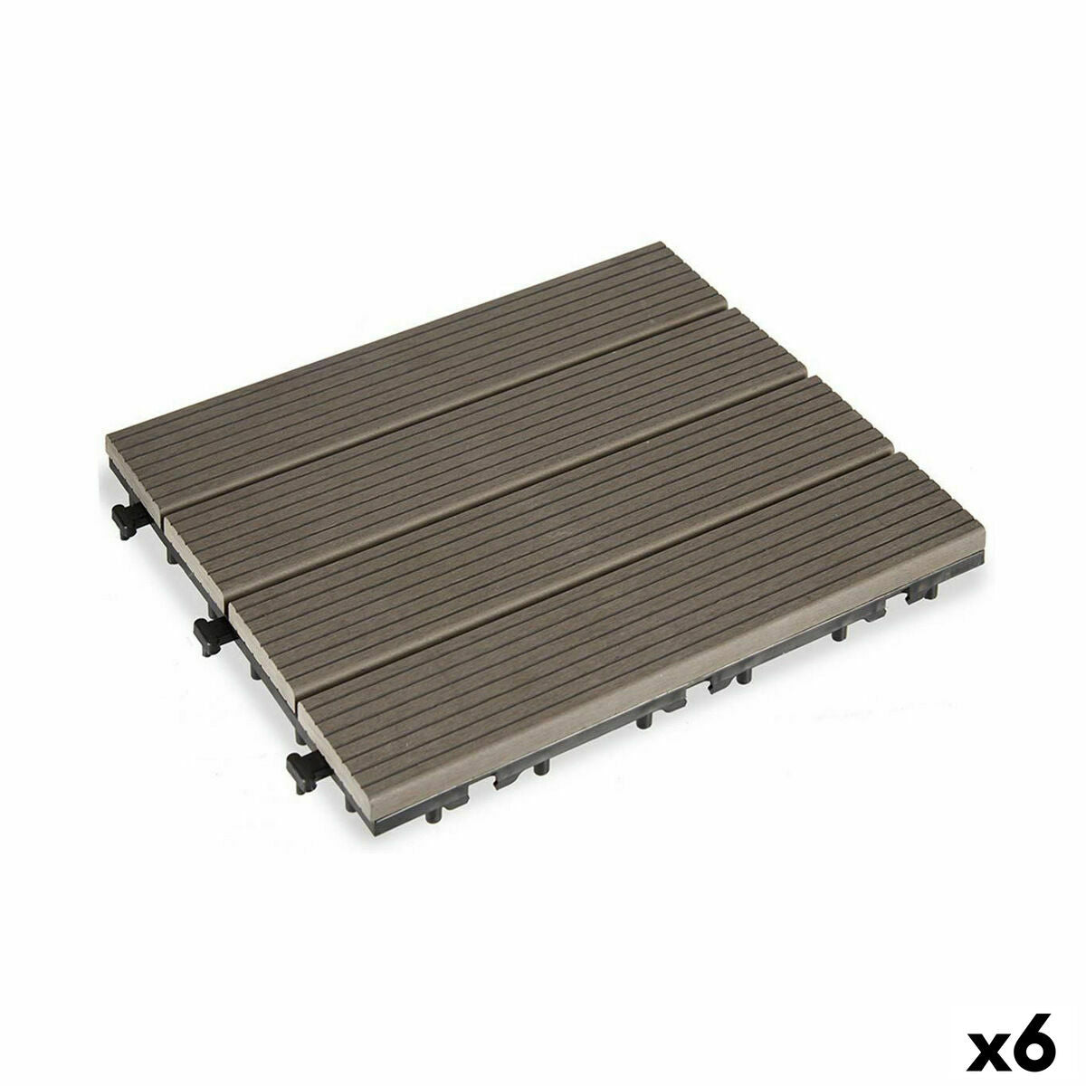 4899888618331 - Ineinander greifende Bodenfliesen SM-4P-ALDH SM-4P-ALDH Schwarzes Holz Polyethylen-Verbundwerkstoff 30 x 26 x 30 cm (6 Einheiten)