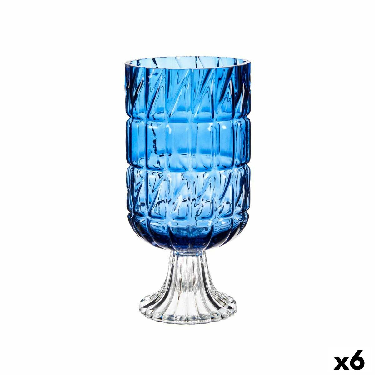 4899888618683 - Vase Schnitzerei Blau Kristall 13 x 265 x 13 cm (6 Stück)