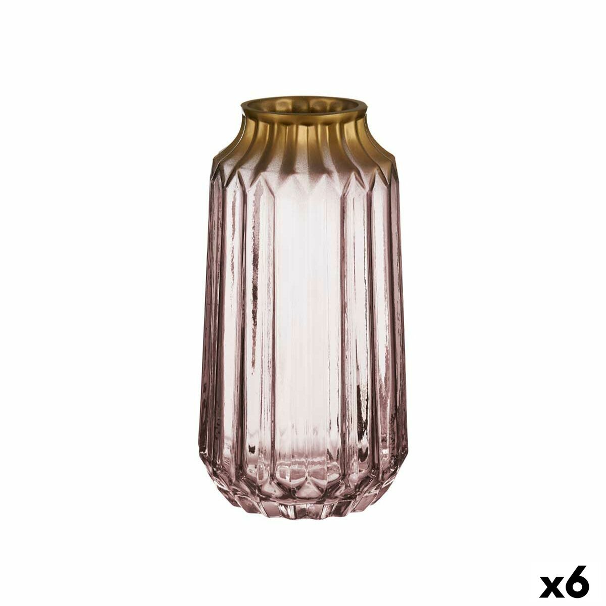 4899888618928 - Vase Rosa Glas 13 x 235 x 13 cm (6 Stück)