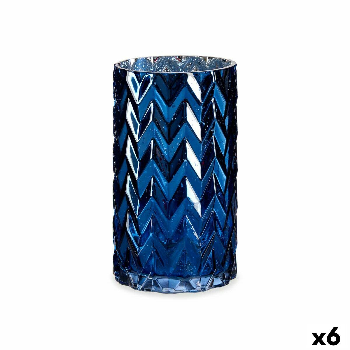 4899888618973 - Vase Schnitzerei Stachel Blau Kristall 113 x 195 x 113 cm (6 Stück)