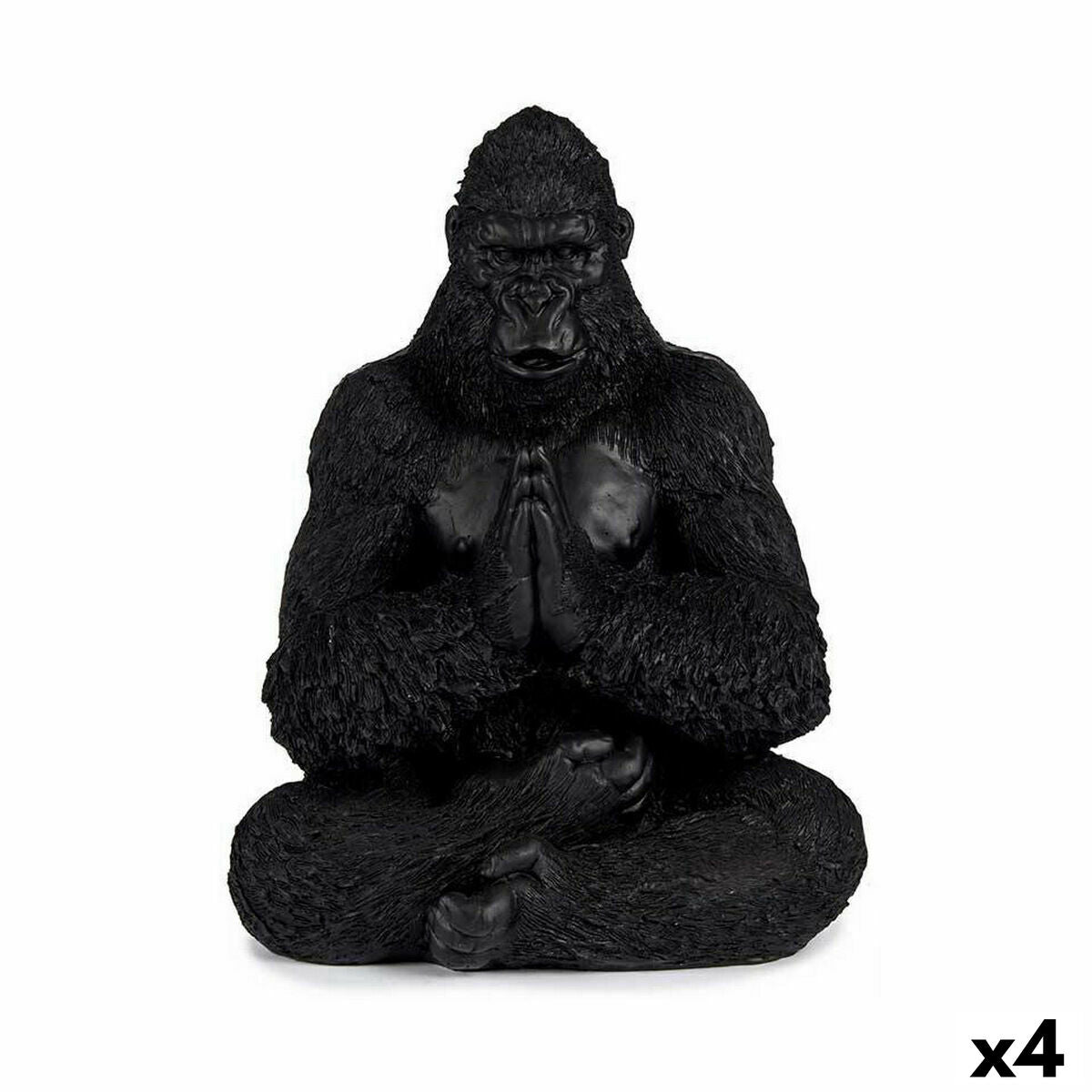 4899888619796 - Deko-Figur Gorilla Yoga Schwarz 16 x 28 x 22 cm (4 Stück)