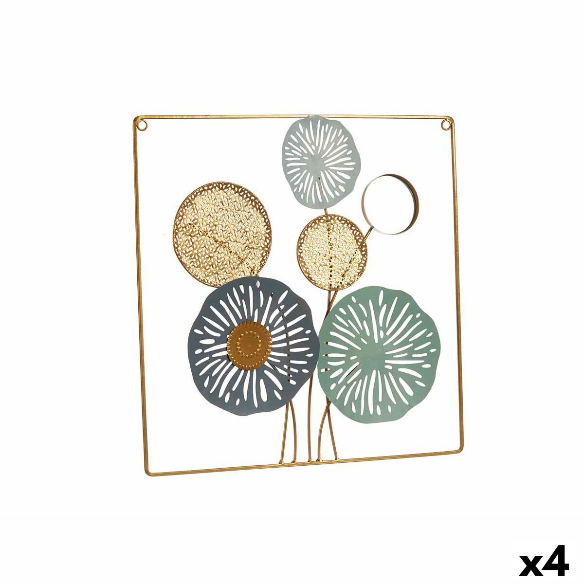 4899888620303 - Wanddekoration mehrfarbige Blüten Spiegel Metallkristall 45 x 45 x 2 cm (4 Einheiten) 4899888620303 - Wanddekoration mehrfarbige Blüten Spiegel Metallkristall 45 x 45 x 2 cm (4 Einheiten)