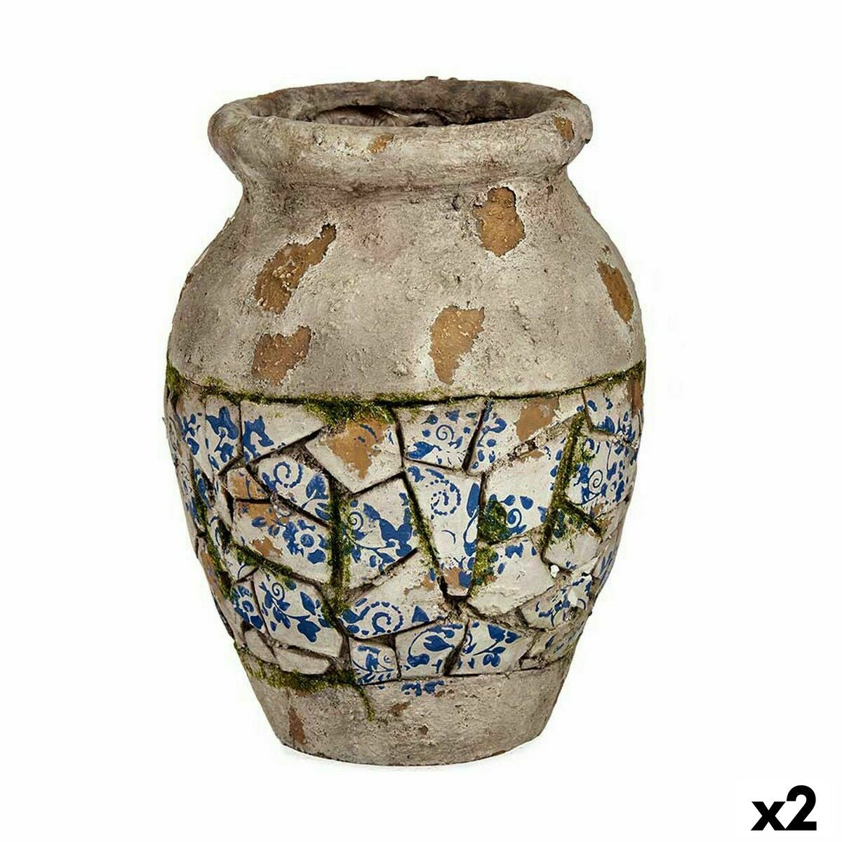 4899888621461 - Dekorative Gartenfigur Vase Polyresin 25 x 325 x 25 cm (2 Stück)