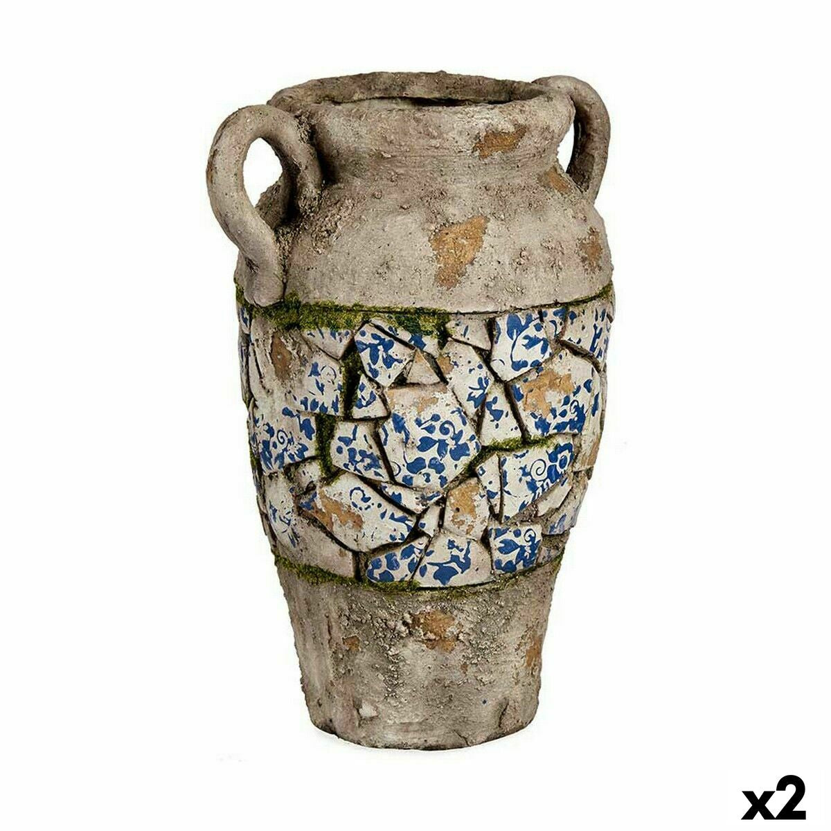 4899888621485 - Decorative Garden Figure ZD19007 Polyresin Vase 21 x 345 x 28 cm (2 Units)