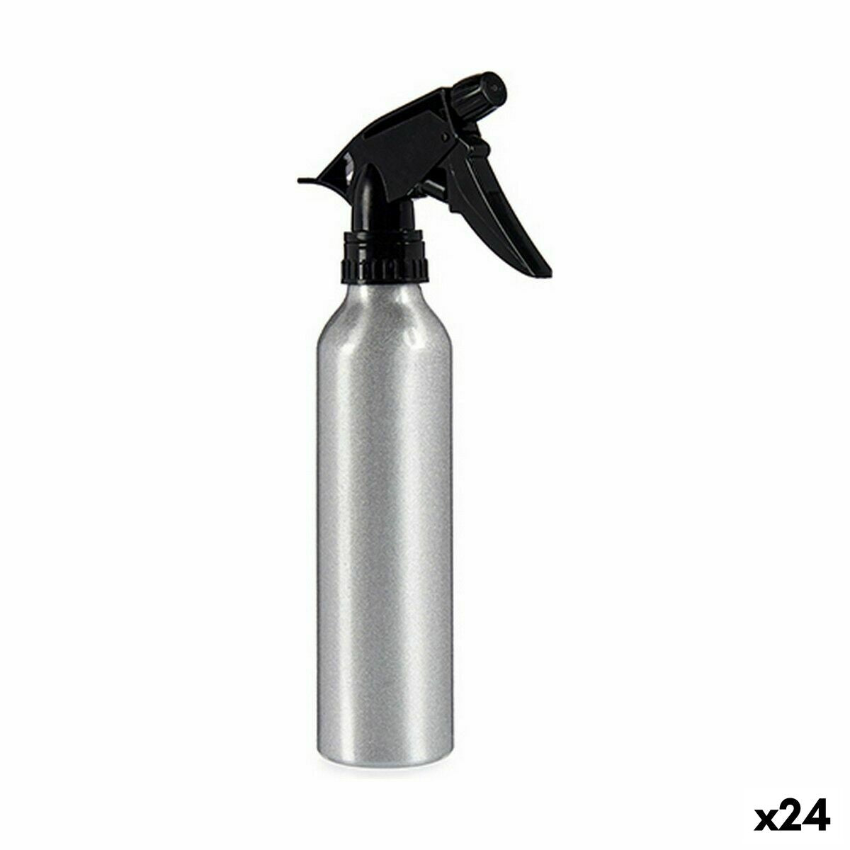 4899888621737 - Zerstäuberflasche Aluminium Schwarz Silber 300 ml (24 Stück)