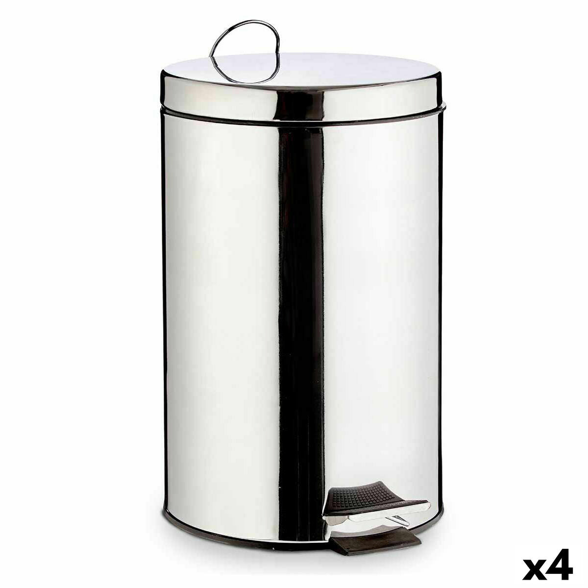 4899888621843 - Papierkorb mit Pedal Silberfarben Edelstahl Kunststoff 12 L (4 Stück) 4899888621843 - Papierkorb mit Pedal Silberfarben Edelstahl Kunststoff 12 L (4 Stück)