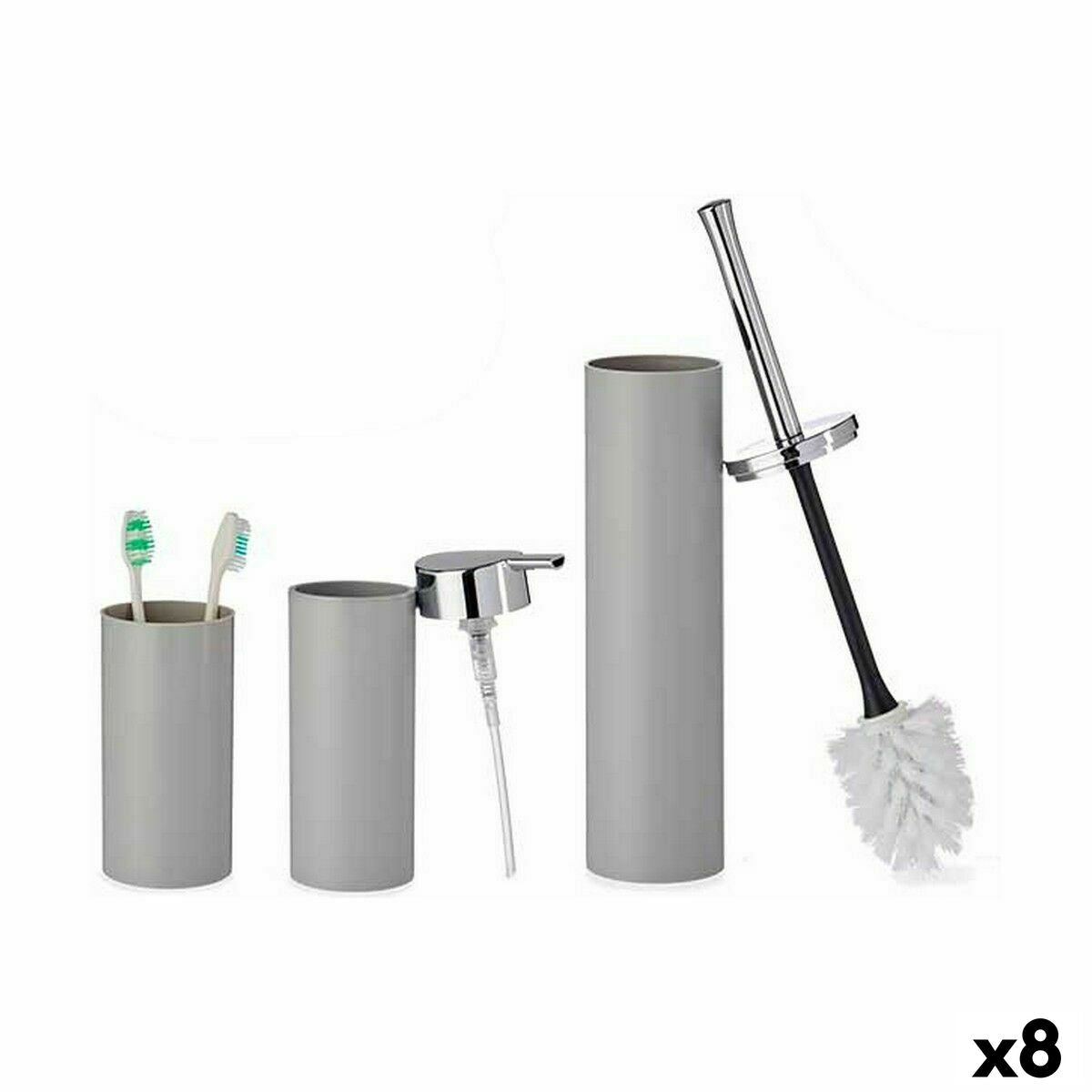 4899888622338 - Badezimmer Set B6274 S3-1 Grau Kunststoff (8 Stück) 4899888622338 - Badezimmer Set B6274 S3-1 Grau Kunststoff (8 Stück)