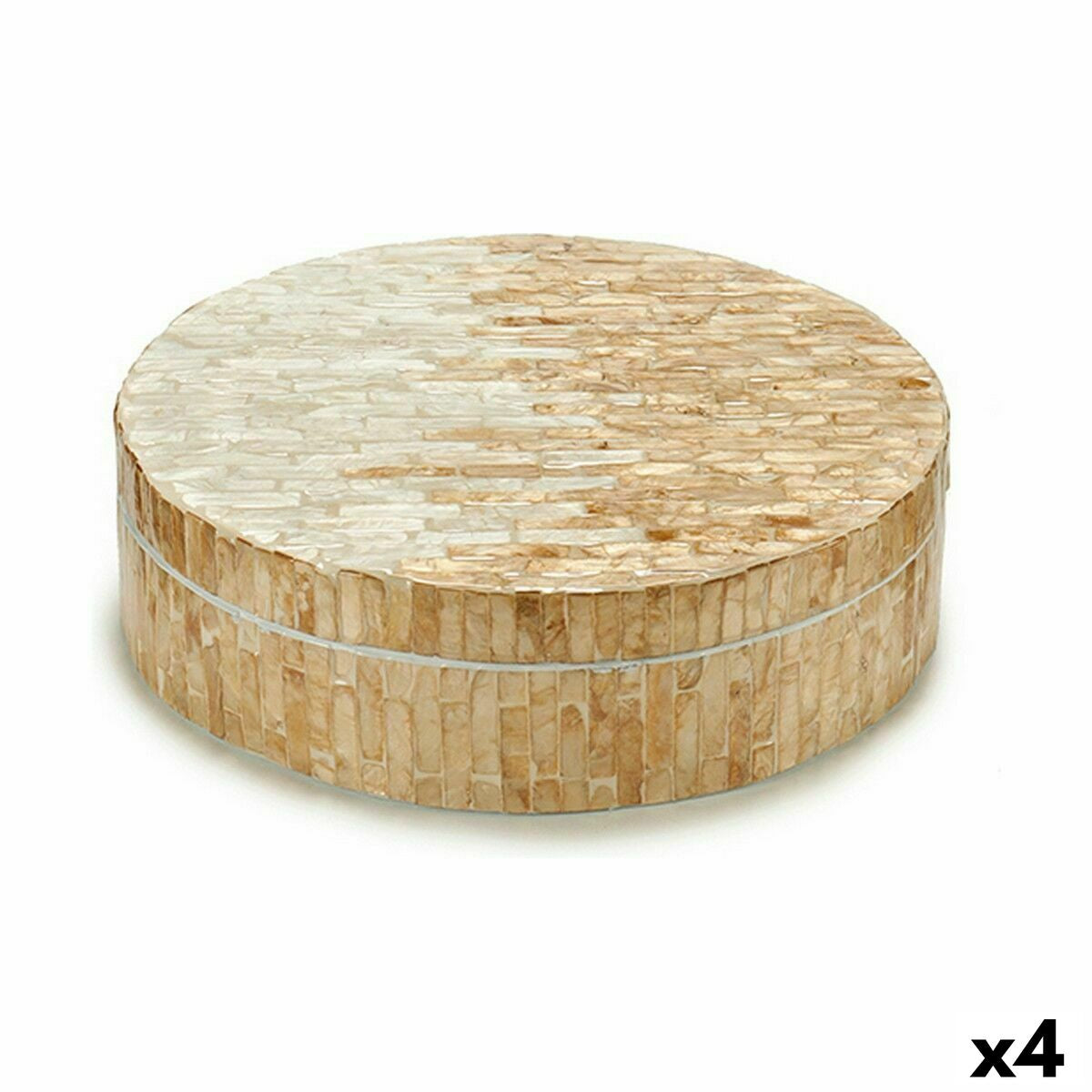 4899888623151 - Dekorative Box Weiß Beige Perlmutt Spanplatte 25 x 8 x 25 cm (4 Stück) 4899888623151 - Dekorative Box Weiß Beige Perlmutt Spanplatte 25 x 8 x 25 cm (4 Stück)