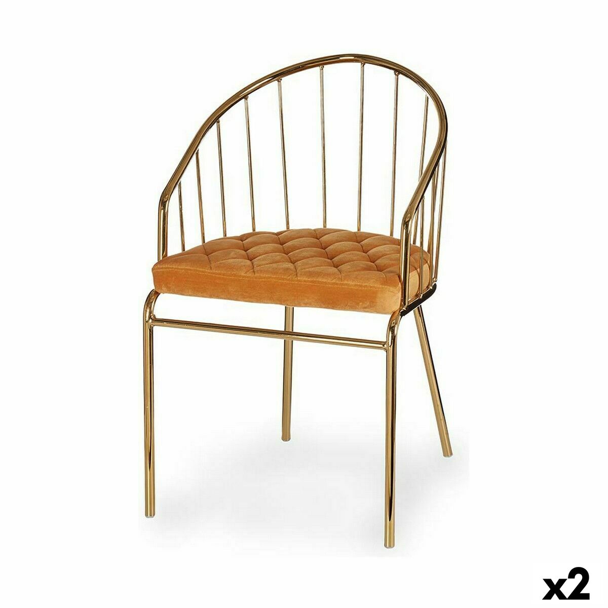 4899888623403 - Stuhl Stangen Gold Senf 51 x 81 x 52 cm (2 Stück)