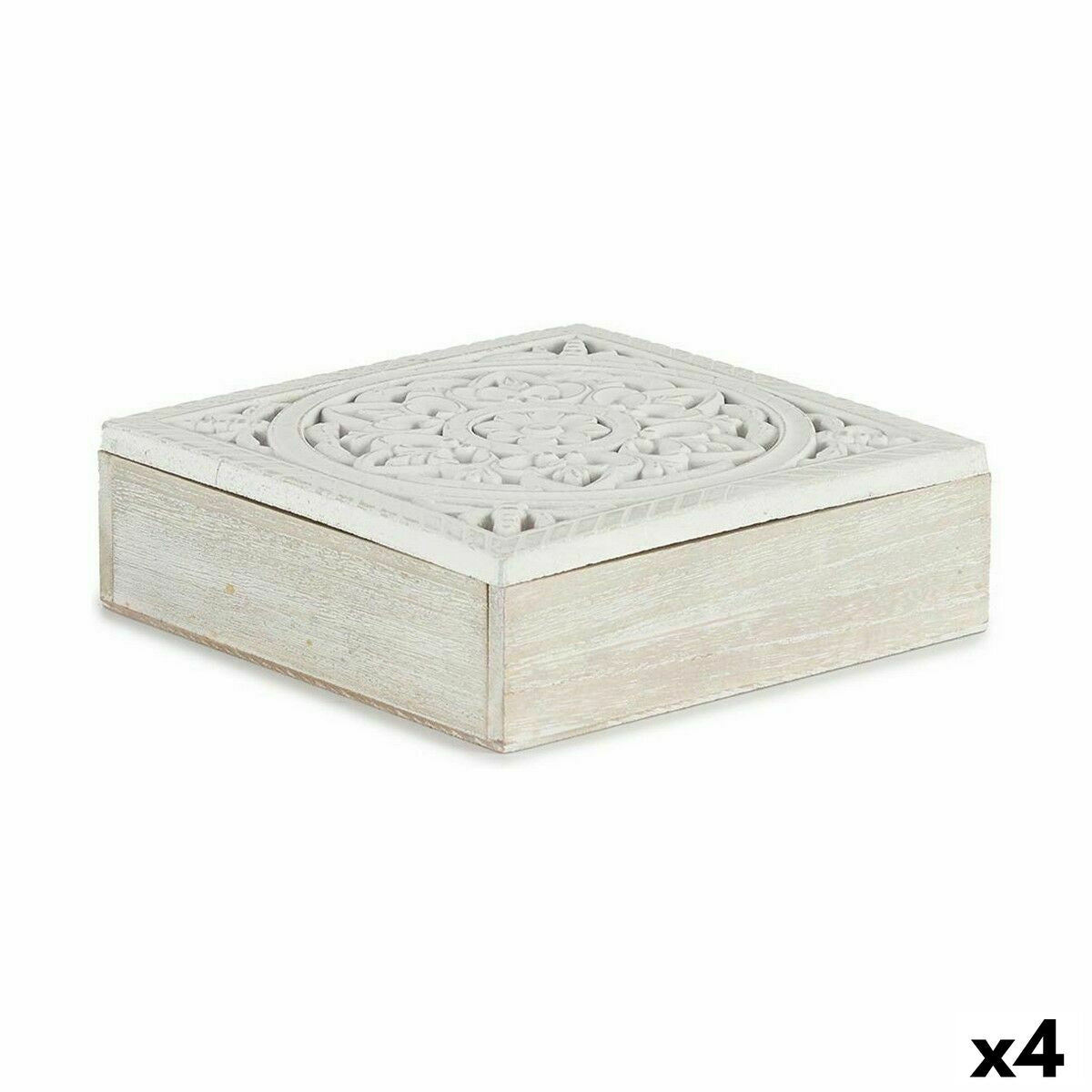 4899888625179 - Dekorative Box Weiß Holz 22 x 75 x 22 cm (4 Stück) 4899888625179 - Dekorative Box Weiß Holz 22 x 75 x 22 cm (4 Stück)