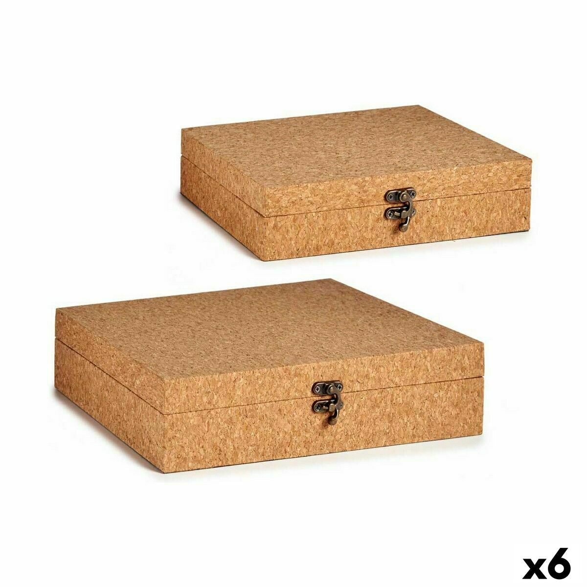 4899888625704 - Set dekorativer Karten Braun Kork Holz MDF (6 Stück)