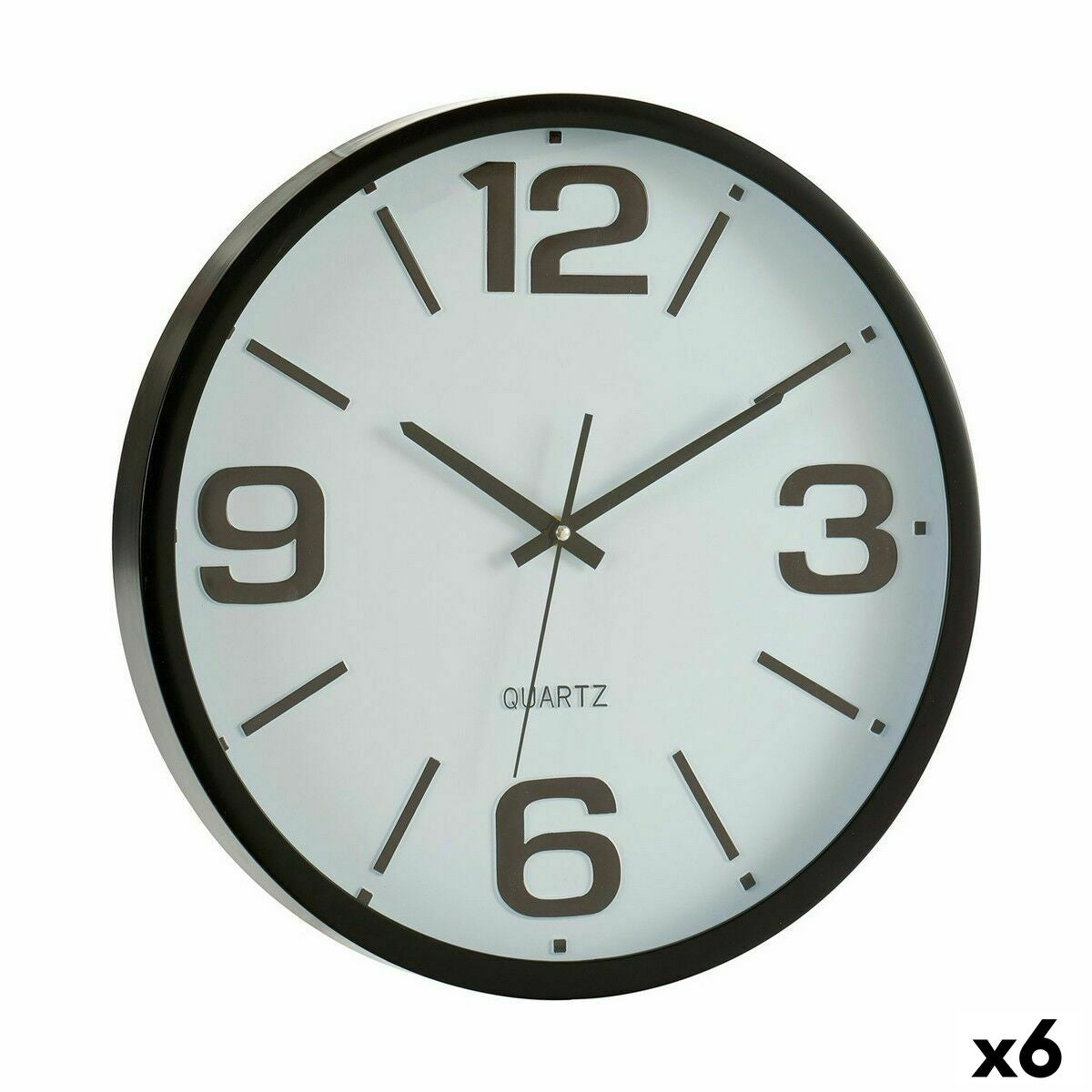 4899888625735 - Wanduhr Weiß Schwarz Kristall Kunststoff 40 x 5 x 40 cm (6 Stück)