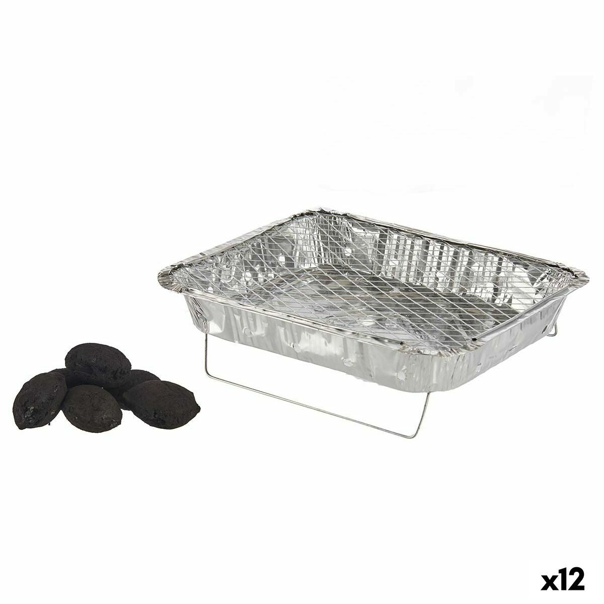 4899888627579 - Einweggrill aus Aluminium Holzkohle 235 x 6 x 305 cm (12 Stück)