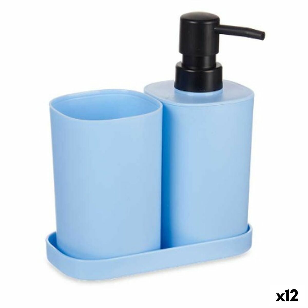 4899888635666 - Badezimmer Set B8108-S3-BLUE Blau Schwarz Polypropylen (12 Stück) 4899888635666 - Badezimmer Set B8108-S3-BLUE Blau Schwarz Polypropylen (12 Stück)