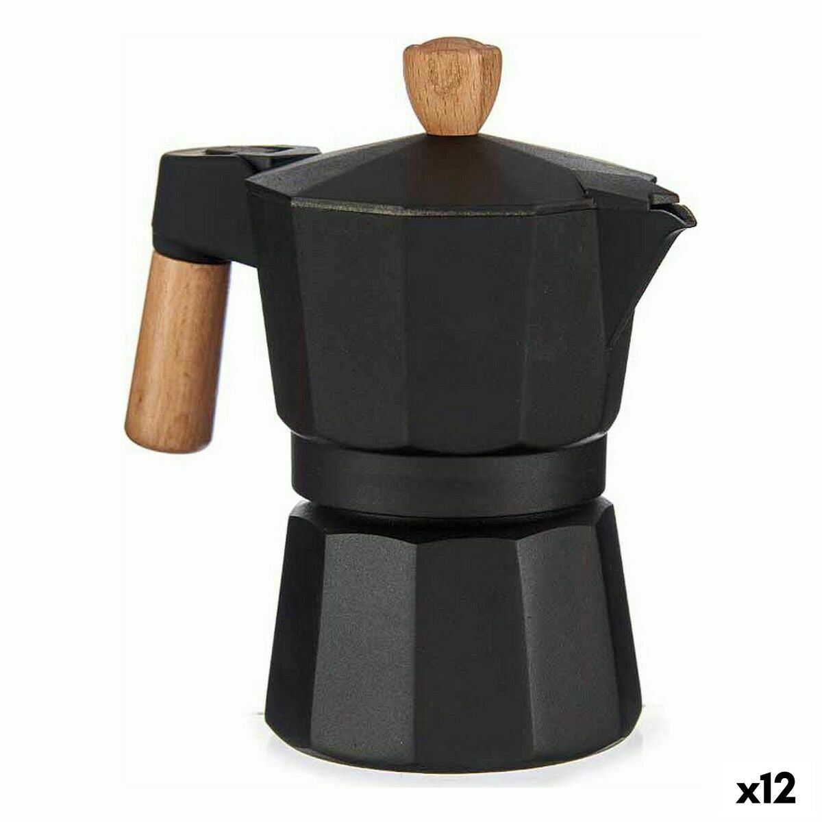 4899888638704 - Italienische Kaffeekanne A611BQ-3 T Braunes schwarzes Holz Aluminium 150 ml (12 Einheiten) 4899888638704 - Italienische Kaffeekanne A611BQ-3 T Braunes schwarzes Holz Aluminium 150 ml (12 Einheiten)