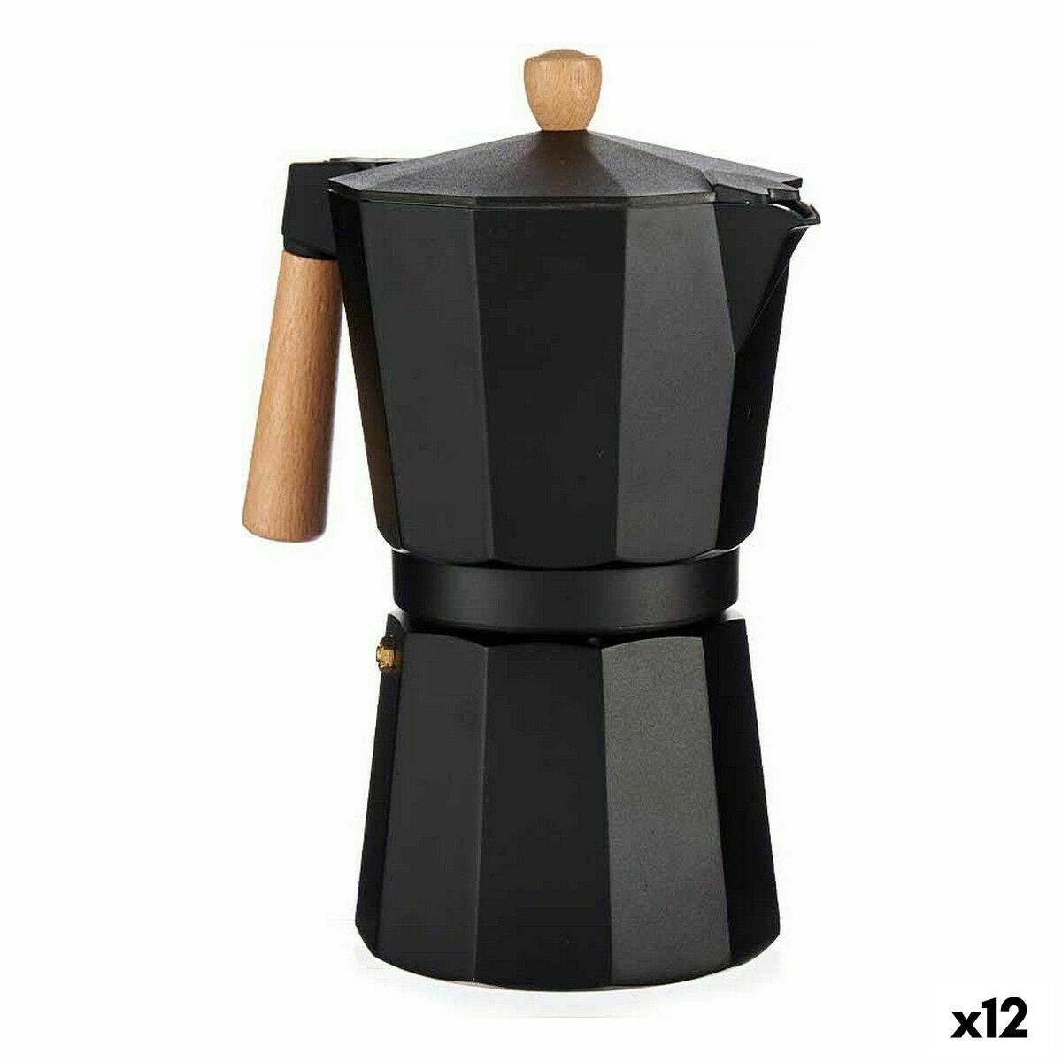 4899888638735 - Italienische Kaffeemaschine A611BQ-12 T Braun Schwarz Holz Aluminium 650 ml (12 Stück)