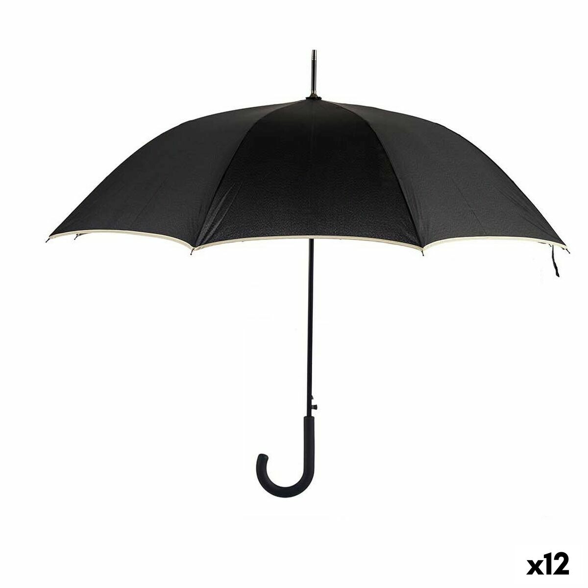 4899888643180 - Regenschirm Schwarz Creme Metall Faser 95 x 95 x 86 cm (12 Stück)