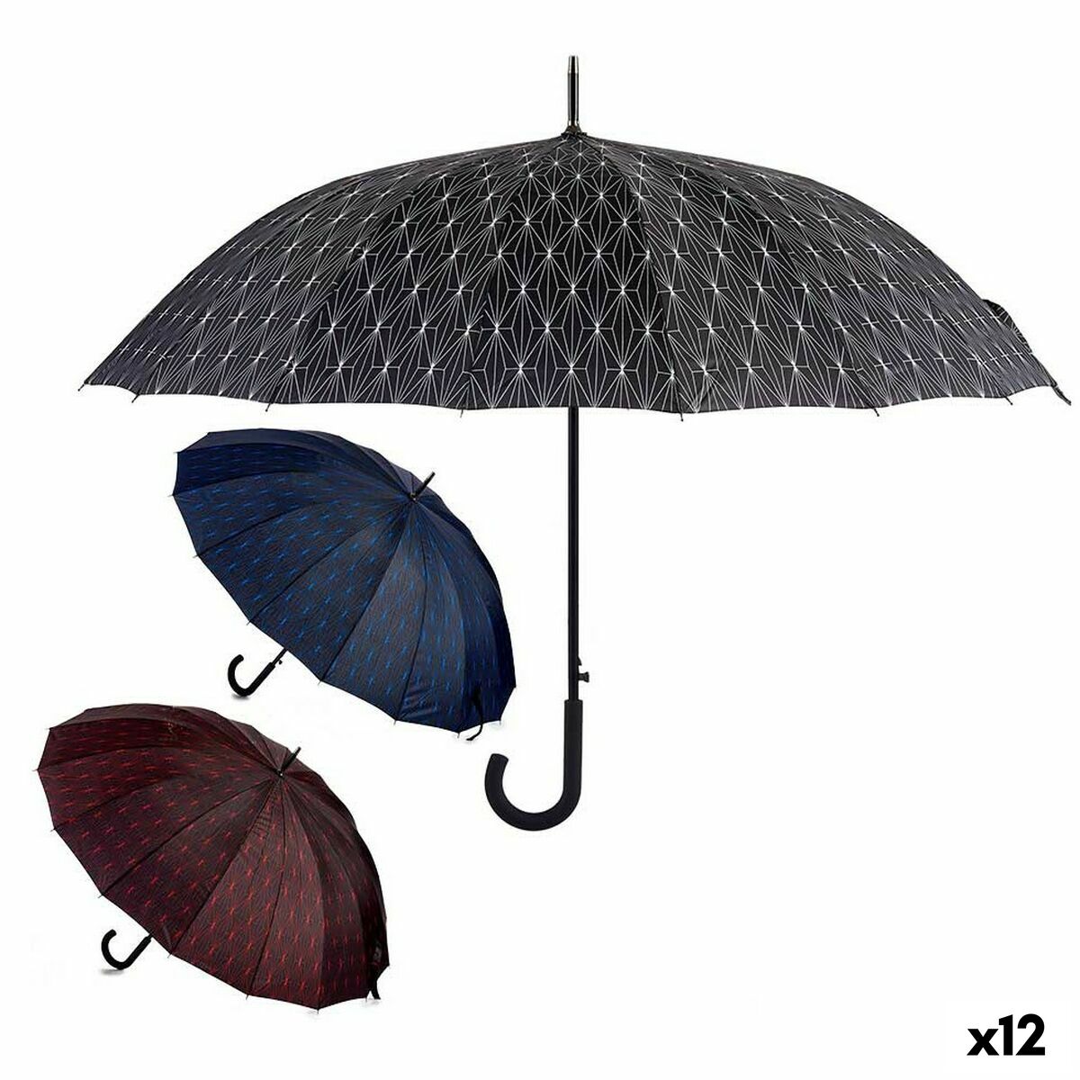4899888643203 - Regenschirm Metall Faser 106 x 106 x 93 cm (12 Stück) 4899888643203 - Regenschirm Metall Faser 106 x 106 x 93 cm (12 Stück)