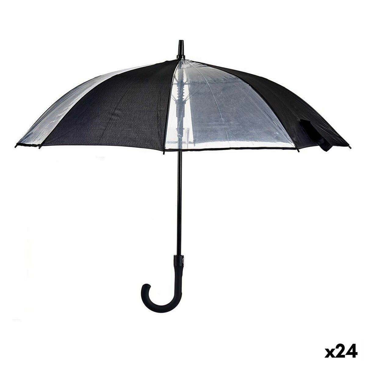 4899888643234 - Regenschirm Schwarz Durchsichtig Metall Stoff 96 x 96 x 845 cm (24 Stück) 4899888643234 - Regenschirm Schwarz Durchsichtig Metall Stoff 96 x 96 x 845 cm (24 Stück)