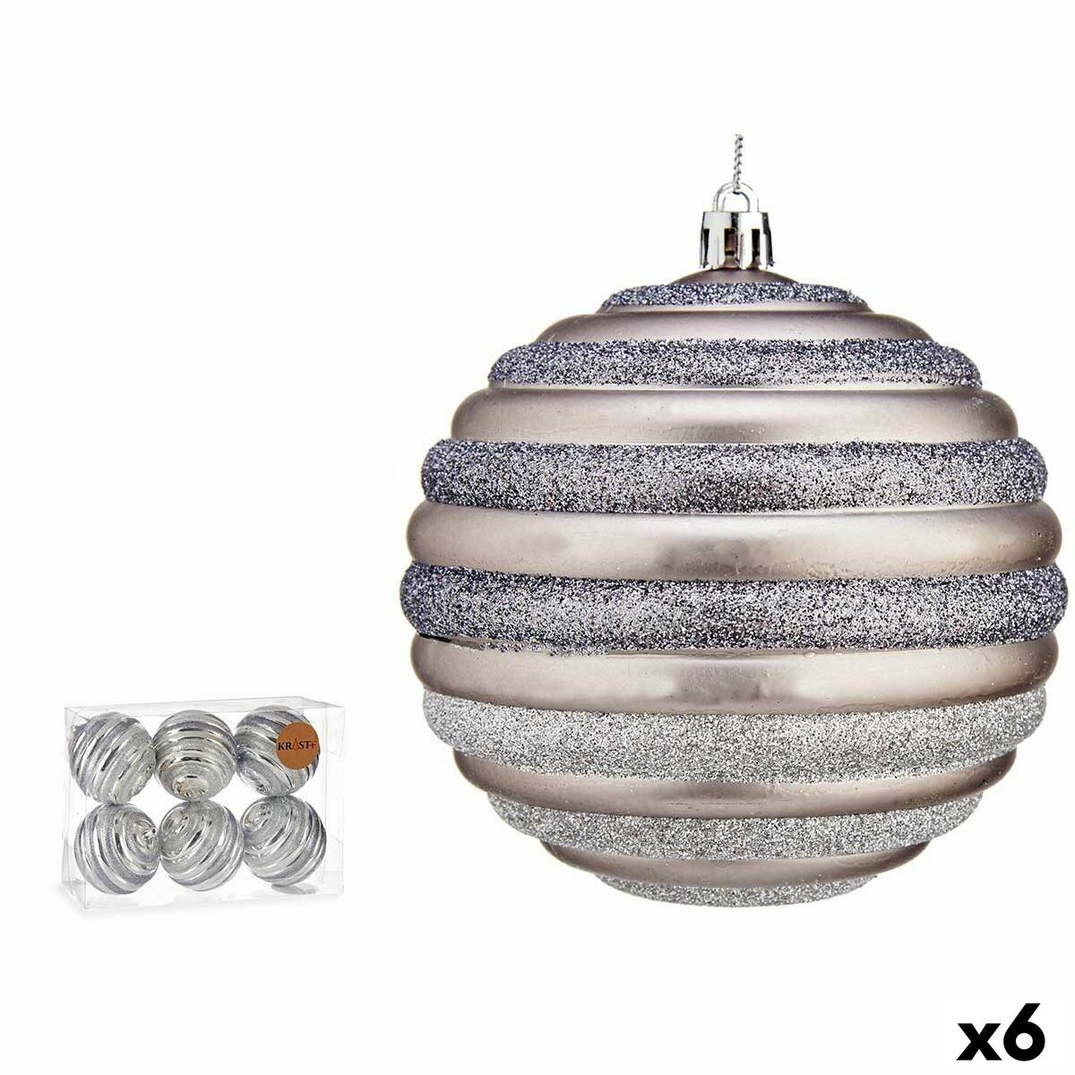 4899888648239 - Weihnachtskugeln-Set 00876 Silberfarben Kunststoff Kreise 10 cm (6 Stück) 4899888648239 - Weihnachtskugeln-Set 00876 Silberfarben Kunststoff Kreise 10 cm (6 Stück)