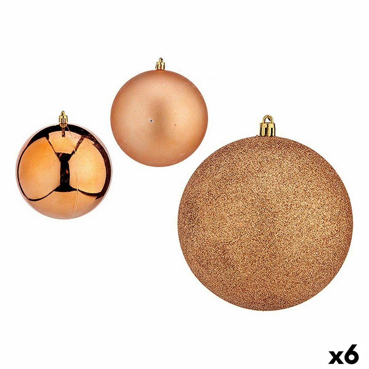 4899888648475 - Set von Weihnachtskugeln Kupferplastik 12 x 13 x 12 cm (6 Einheiten) 4899888648475 - Set von Weihnachtskugeln Kupferplastik 12 x 13 x 12 cm (6 Einheiten)