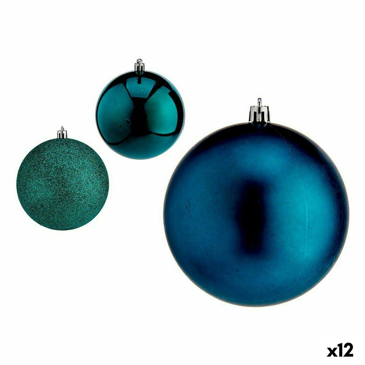 4899888648536 - Weihnachtskugeln-Set Blau Kunststoff 10 x 11 x 10 cm (12 Stück)