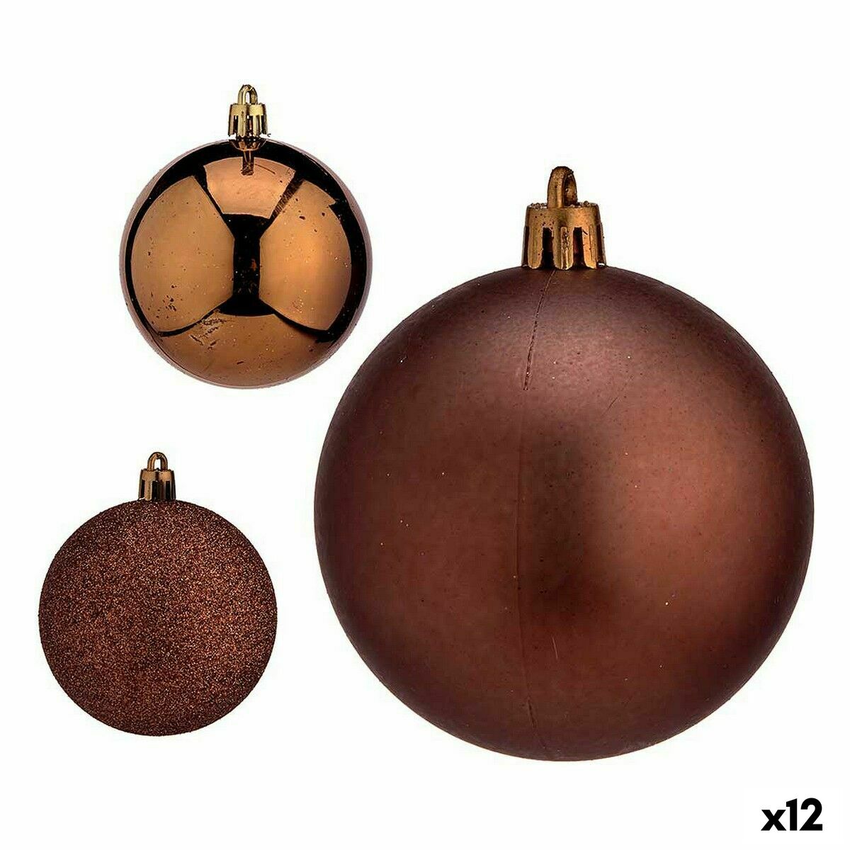 4899888648604 - Weihnachtskugeln-Set Braun Kunststoff 7 x 8 x 7 cm (12 Stück) 4899888648604 - Weihnachtskugeln-Set Braun Kunststoff 7 x 8 x 7 cm (12 Stück)