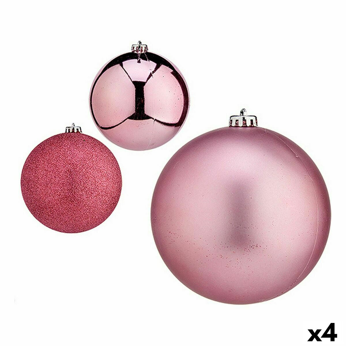 4899888648611 - Set of Christmas balls Pink 15 x 16 x 15 cm (4 Units)