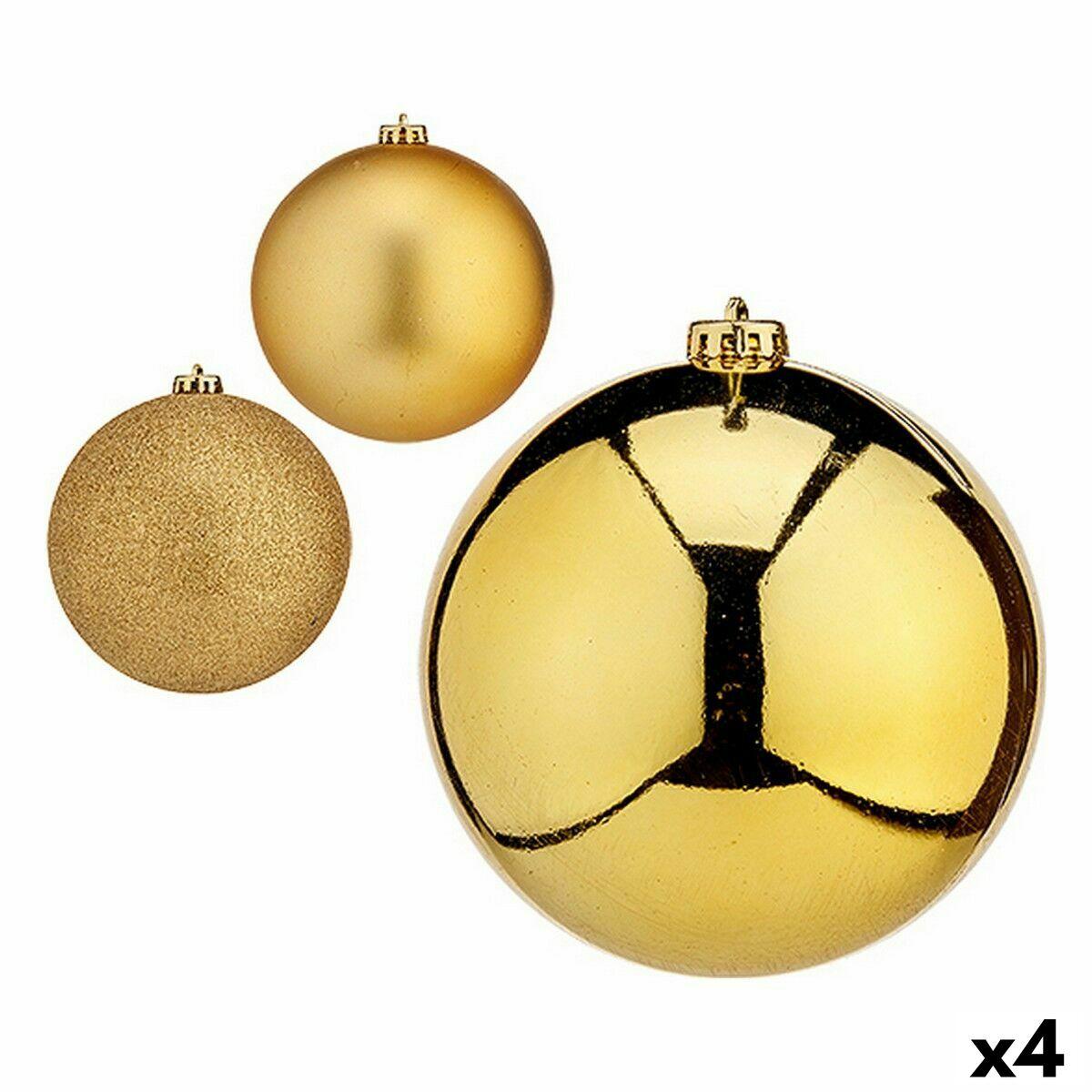 4899888648642 - Weihnachtskugeln-Set Gold Kunststoff Ø 15 cm (4 Stück)