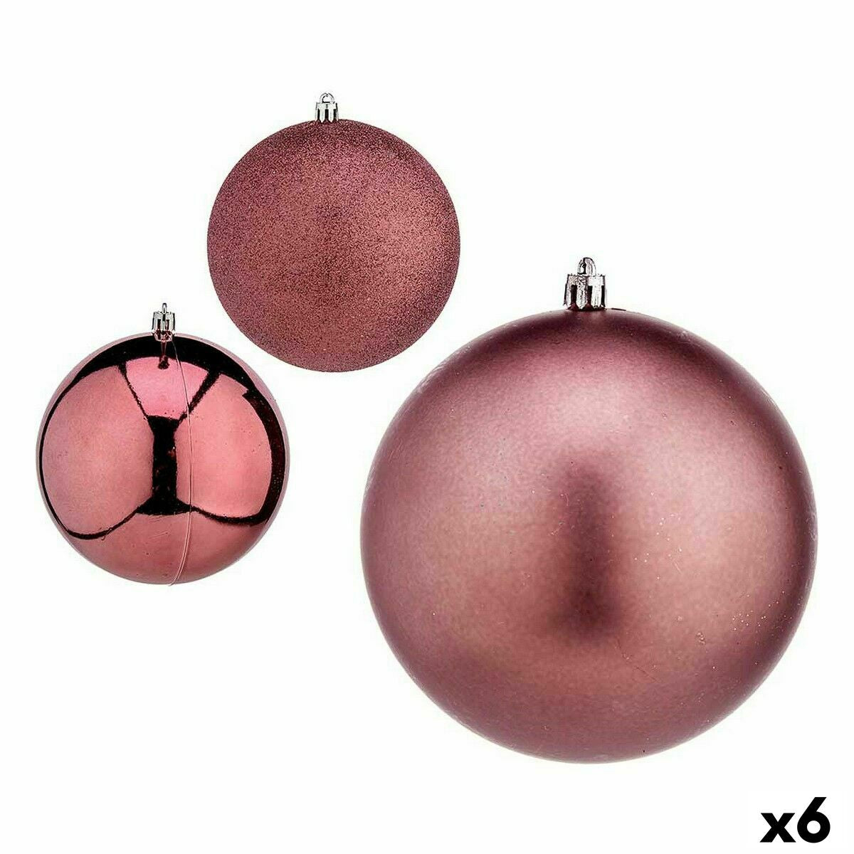 4899888648666 - Weihnachtskugeln-Set 00798 Rosa Kunststoff Ø 12 cm (6 Stück)