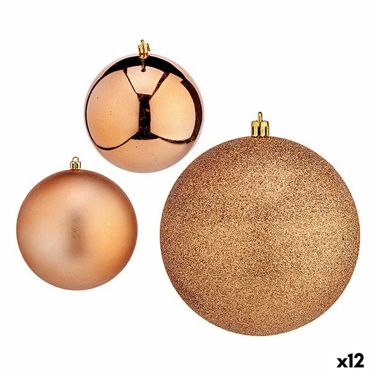 4899888648710 - Set von Weihnachtskugeln Kupferkunststoff 10 x 10 x 60 cm (12 Einheiten)