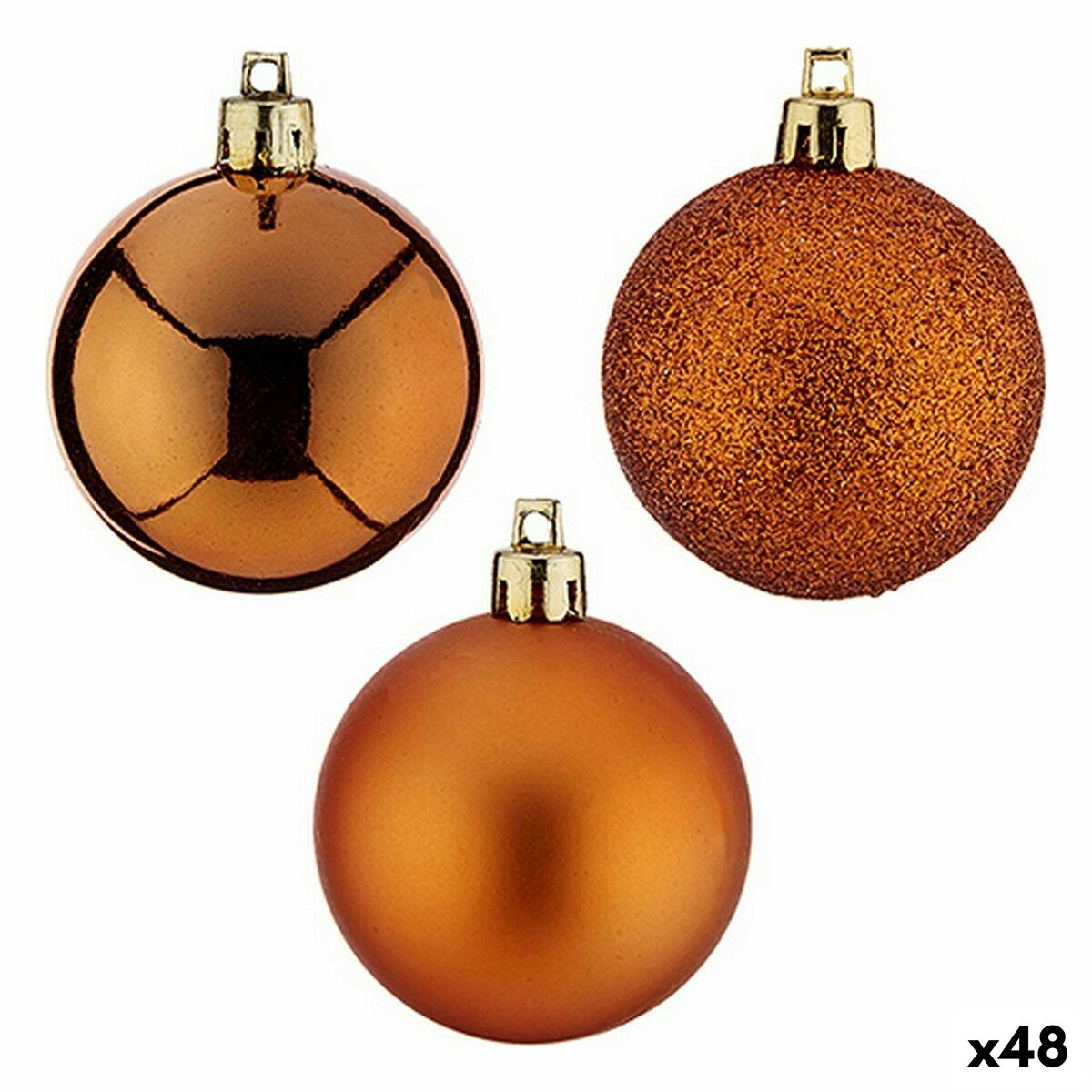 4899888649489 - Set von Weihnachtskugeln Orange 5 x 6 x 5 cm (48 Einheiten)