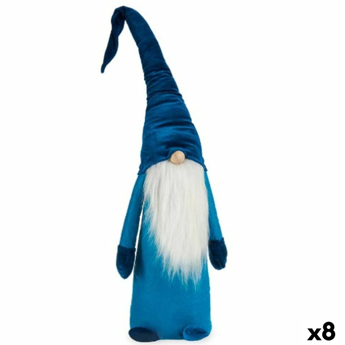 4899888651314 - Deko-Figur Zwerg Blau Weiß Silberfarben Polyester Holz Sand 20 x 100 x 25 cm (8 Stück)