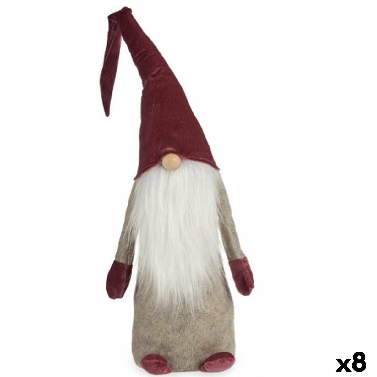 4899888651321 - Decorative Figure Gnome White Grey Pink Polyester Wood Sand 20 x 100 x 25 cm (8 Units)