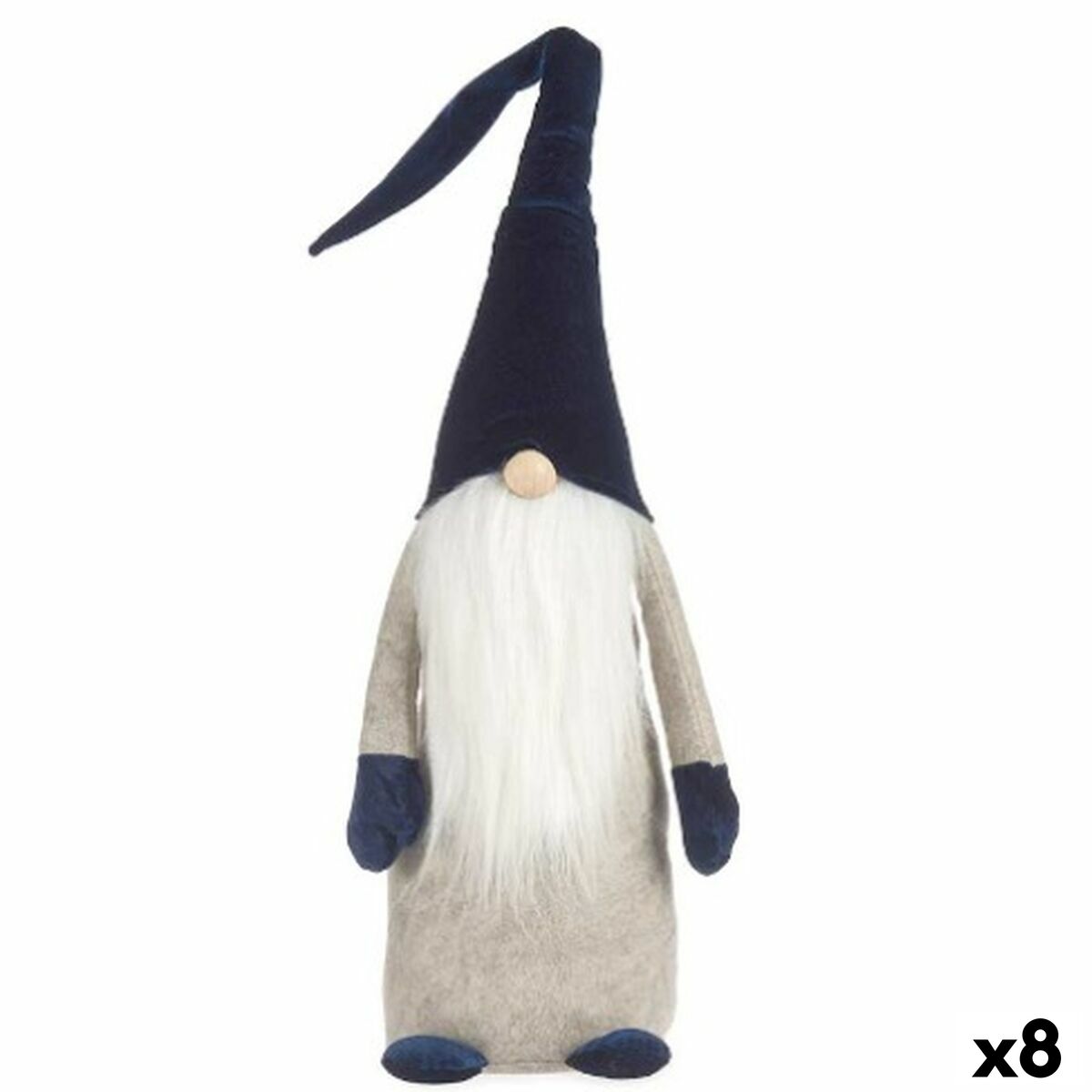 4899888651352 - Dekorative Figur Gnom blau weiß grauer Polyester Holz Sand 20 x 100 x 25 cm (8 Einheiten)