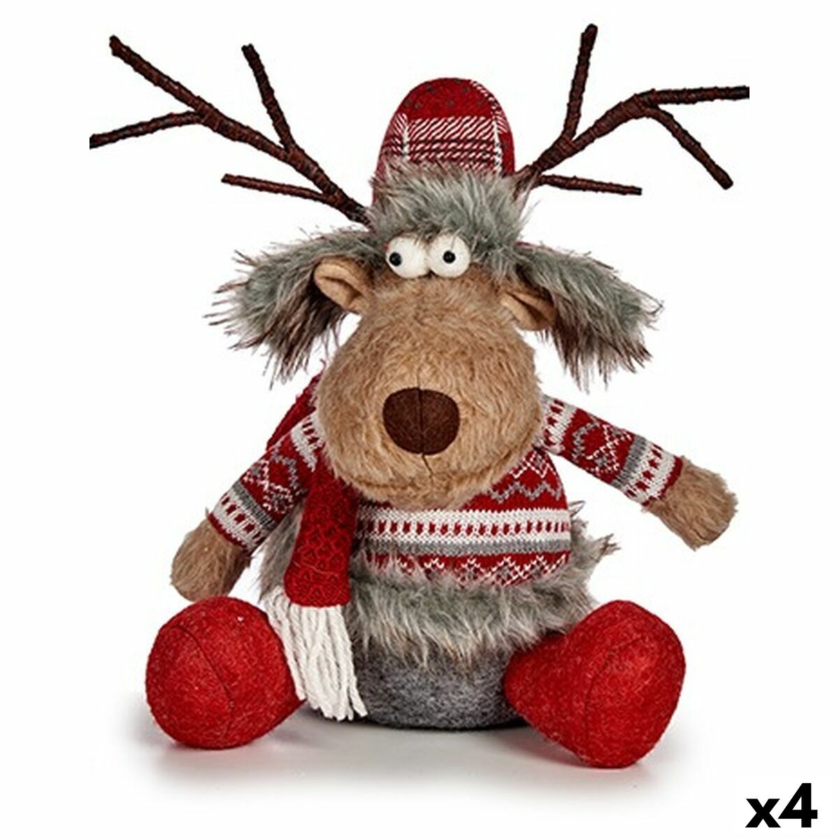 4899888652168 - Deko-Figur FG31-9590A Weiß Braun Rot Grau Hirsch 17 x 30 x 27 cm (4 Stück) 4899888652168 - Deko-Figur FG31-9590A Weiß Braun Rot Grau Hirsch 17 x 30 x 27 cm (4 Stück)