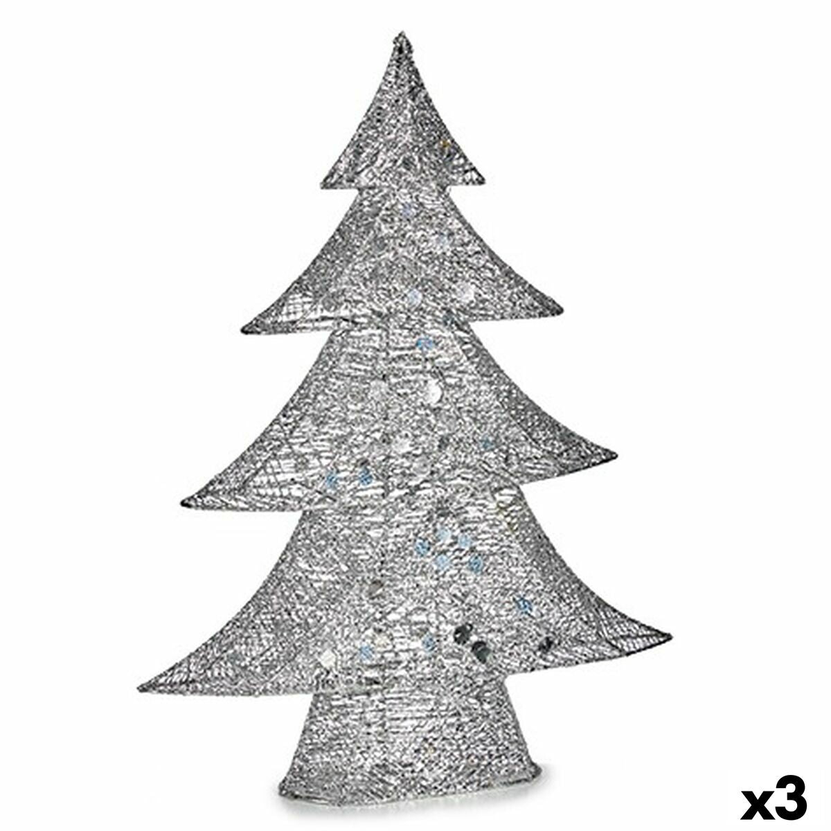 4899888652670 - Deko-Figur Weihnachtsbaum Metall Silberfarben 12 x 595 x 485 cm (3 Stück)